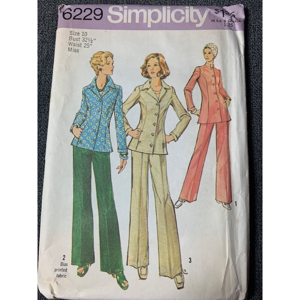 Simplicity Misses Shirt Jacket Pants Sewing Pattern Size 10 6229 - uncut - Picture 5 of 13